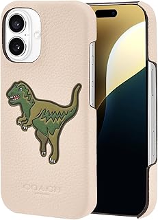 Genuine Debossed Pebbled Leather Slim Wrap iPhone 16 Case - Designer Phone Case - Ivory Rexy