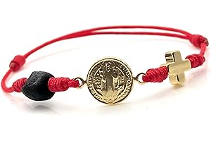 Genuine Azabache Jet Stone Pulseras de San Benito para Mujer: Protección Espiritual...