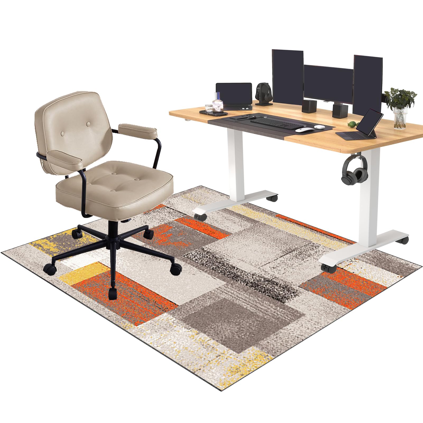CCTSA 180 x 230 cm Office Chair Mat for Carpeted and Hardwood Floor, Gaming Chair Mat, Carpet Protector Chair Mat Non-Slip, Multi-Purpose Computer Desk Chair Mat Large, Floor Protector Mat for Carpet
