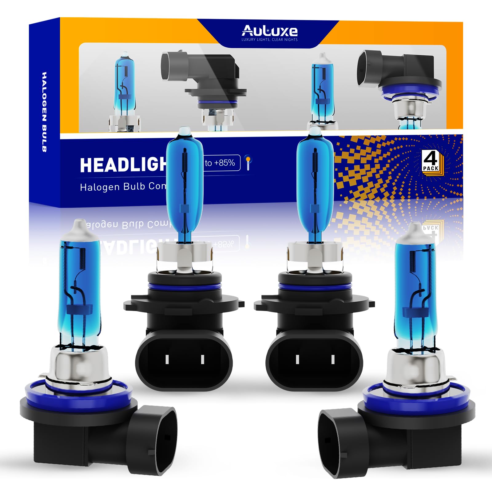 Compatible with Toyota Sienna 2011-2020 Halogen Headlight Bulb Combo - 185% Brighter 5000K White High/Low Beam, Plug and Play, 4-Pack