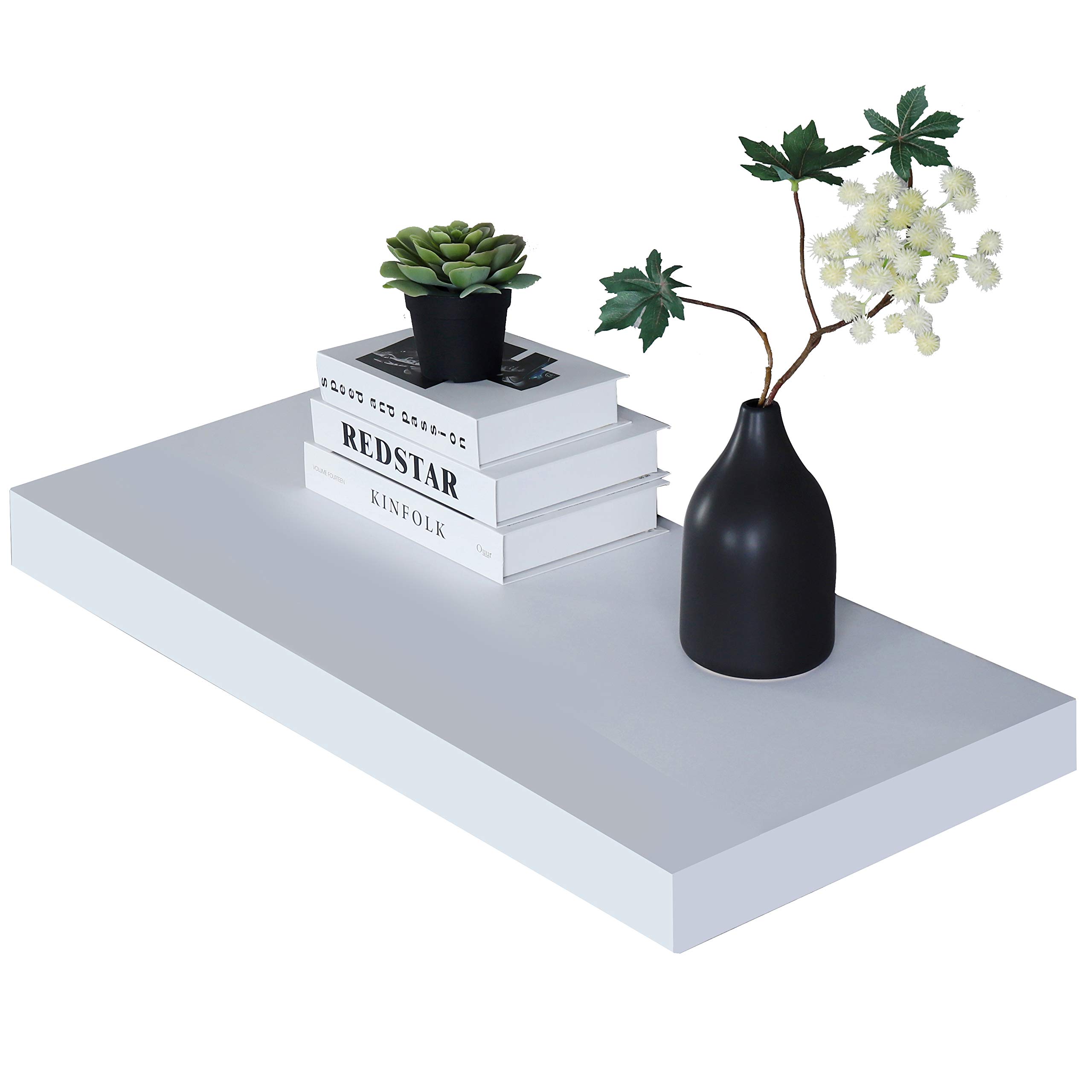 WELLAND 12" Deep White Floating Shelves, Floating Shelf Wall Shelf