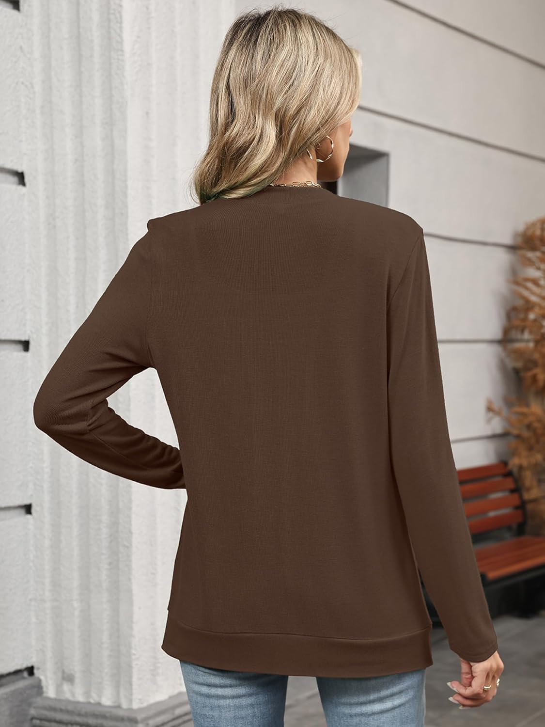 Heymoments Knitted Open Front Cardigan for Women Long Sleeve Causal Bolero Lightweight Sweaters - Image 4