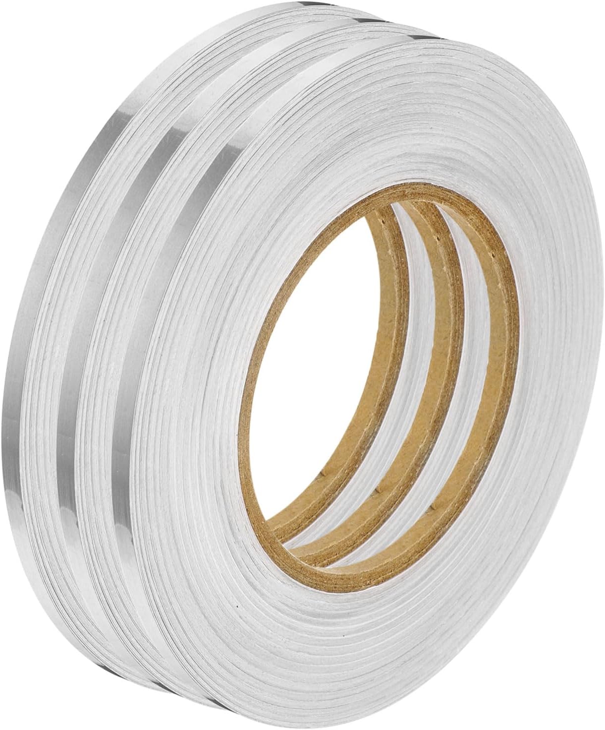 Generic 3Pcs Floor Tiles Silver Foil Lines Metallic Mirror Tape 0.2" x164 Ft Self Adhesive Decor Floor Wall Seam Sticker Waterproof Gap Sealing Tape for Kitchen Bathroom Cabinet