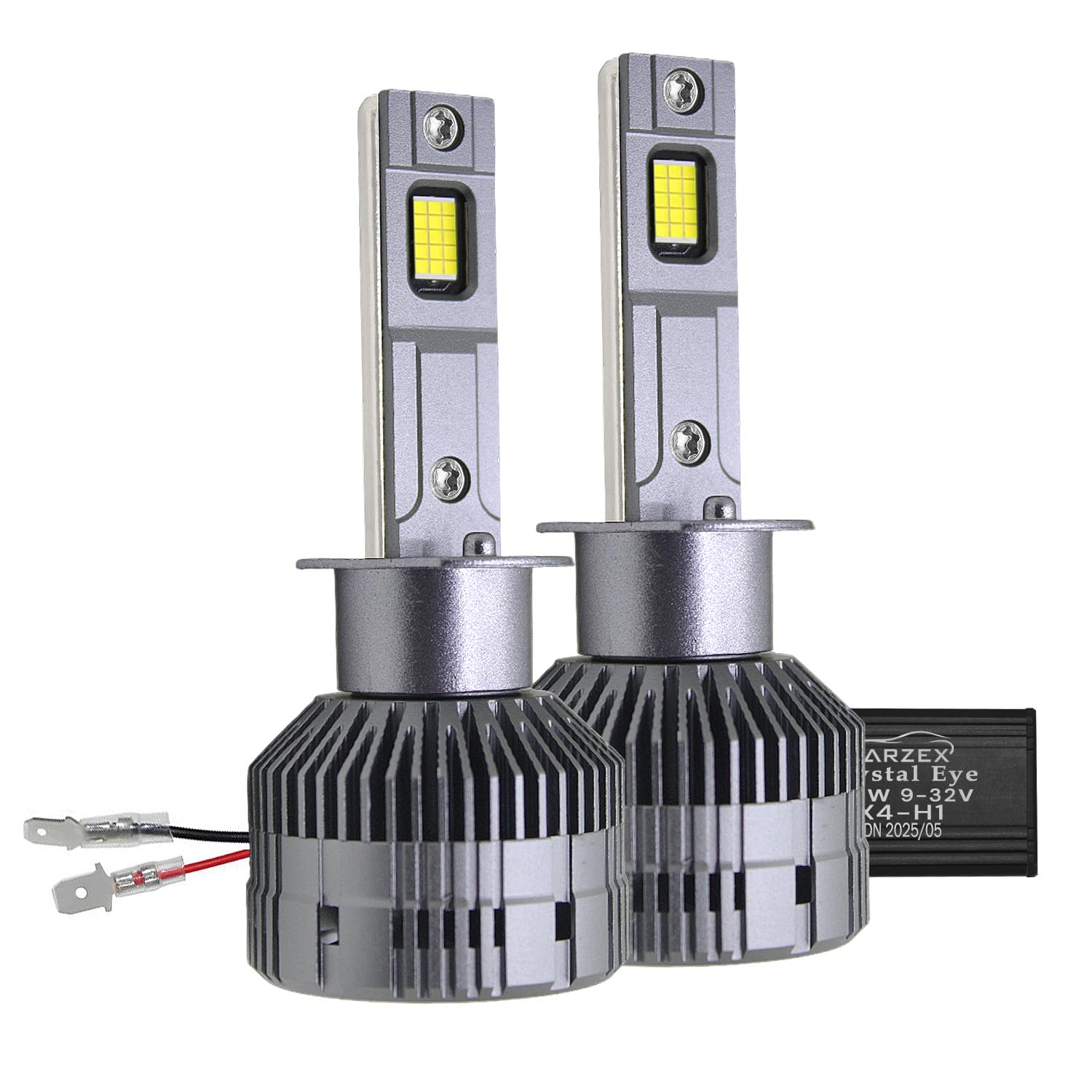 Carzex Crystal Eye H1 Car Led High Beam Headlight Bulbs, 150W 12,000 Lumens Super Bright Automotive LED Headlight Conversion Kit for Cars 6500K Cool White, X4 Series (75 + 75W, 2Pc) (1 Year Warranty)-image-26