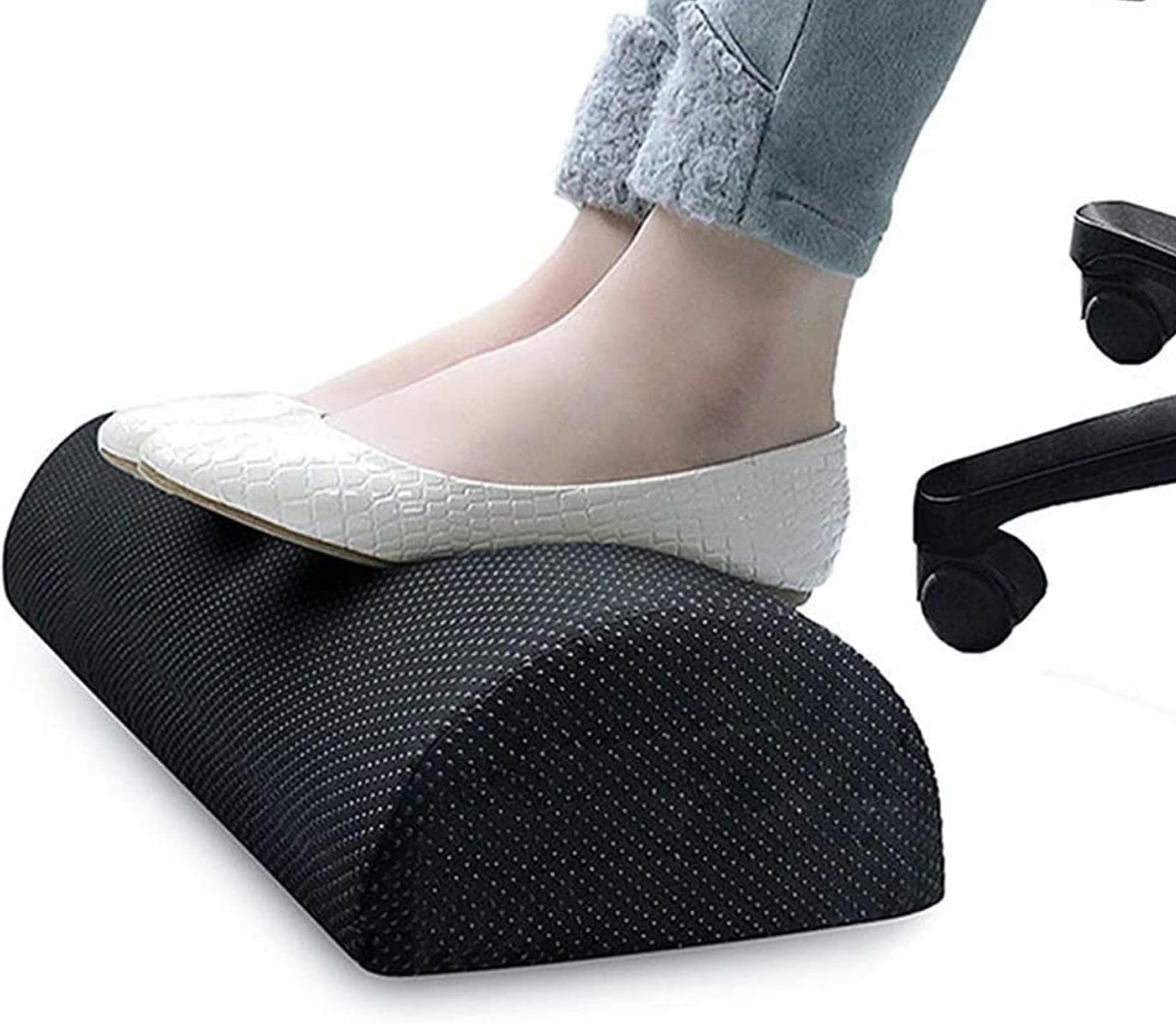 Sulfar Office Foot Rest Under Desk | Ergonomic Half-Cylinder Cushion Design for Leg Support & Comfort | Firm & Compact Foot Stool for Home Office | Improves Posture & Circulation