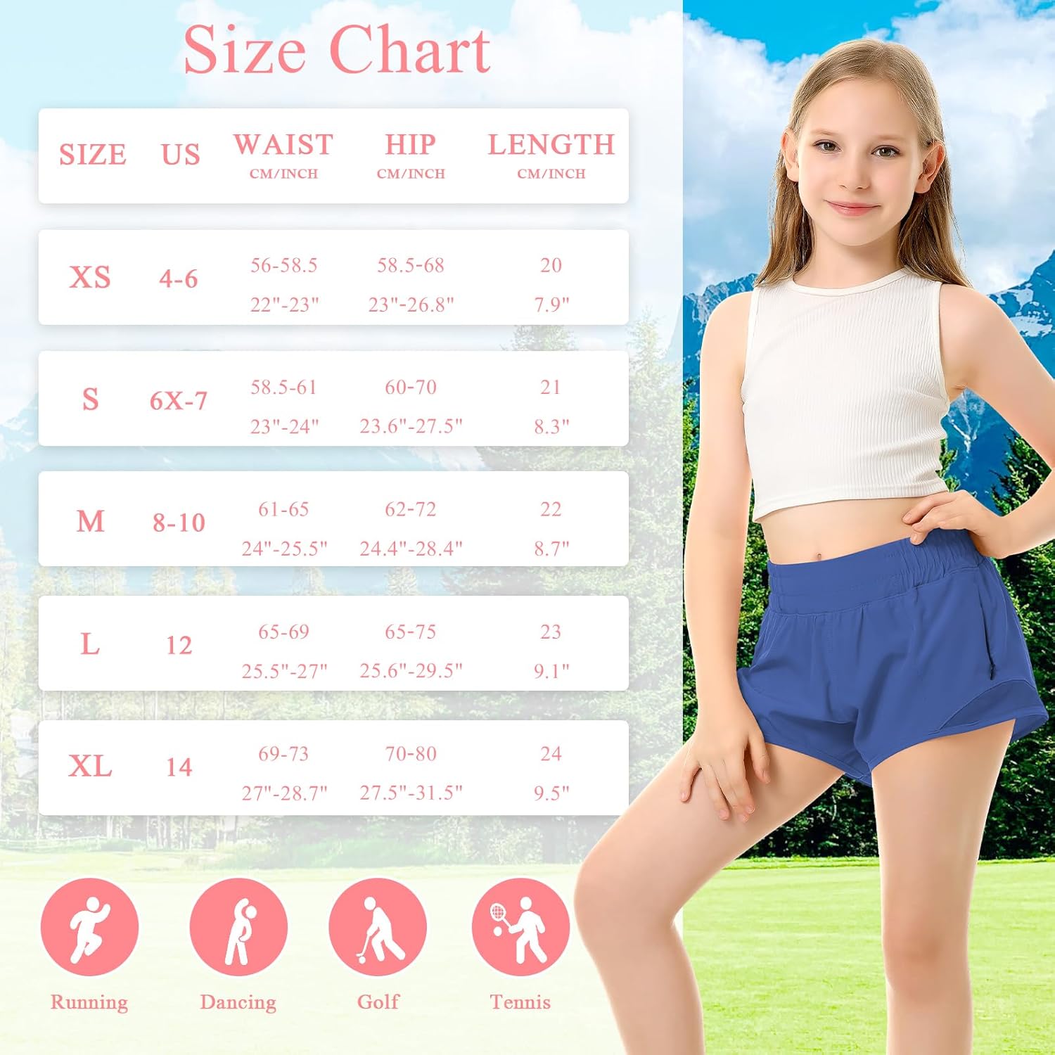 DOCUMO Girls Athletic Shorts with Liner Lightweight Running Shorts for Teen Girls Kids Quick Dry Sports Active Short - Image 6