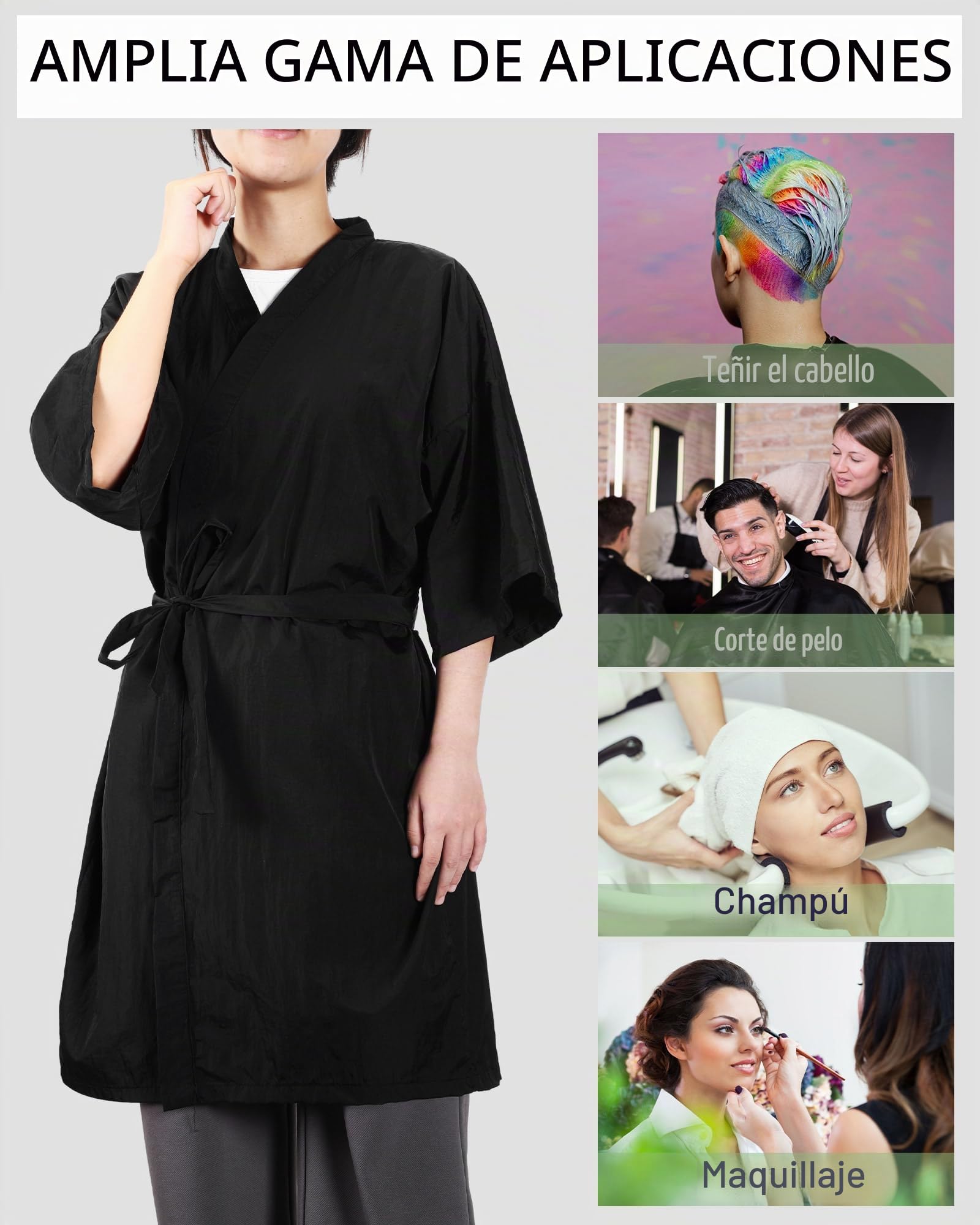 Toulite - 4 batas de peluquería para el salón de belleza, con lazo ajustable para corte de pelo