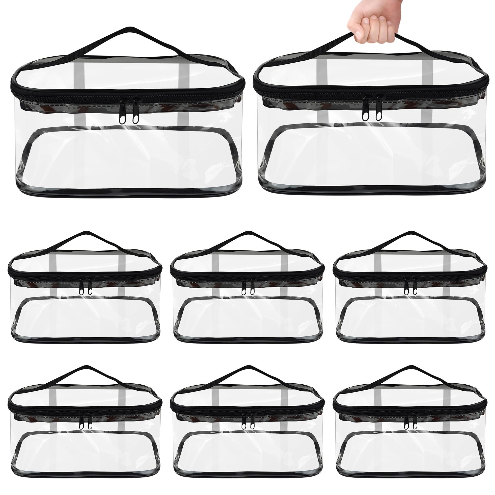Axincardarm 8 Pcs Small Cosmetics Storage Bags Clear Organizing Bags with Zipper, Waterproof Storage Bag for Cosmetics