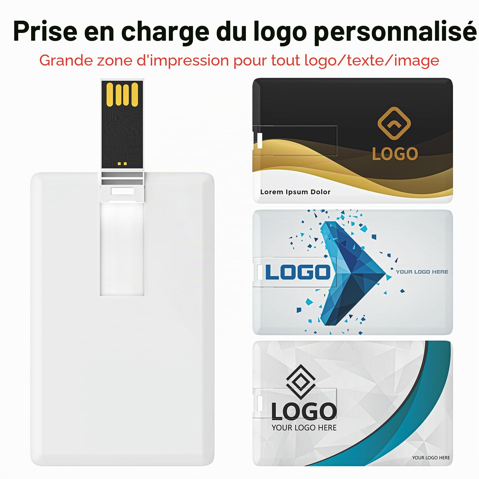 ABLAZE Lot de 10 clés USB personnalisées 128Mo/256Mo/512 Mo/1 Go/2 Go/4 Go/