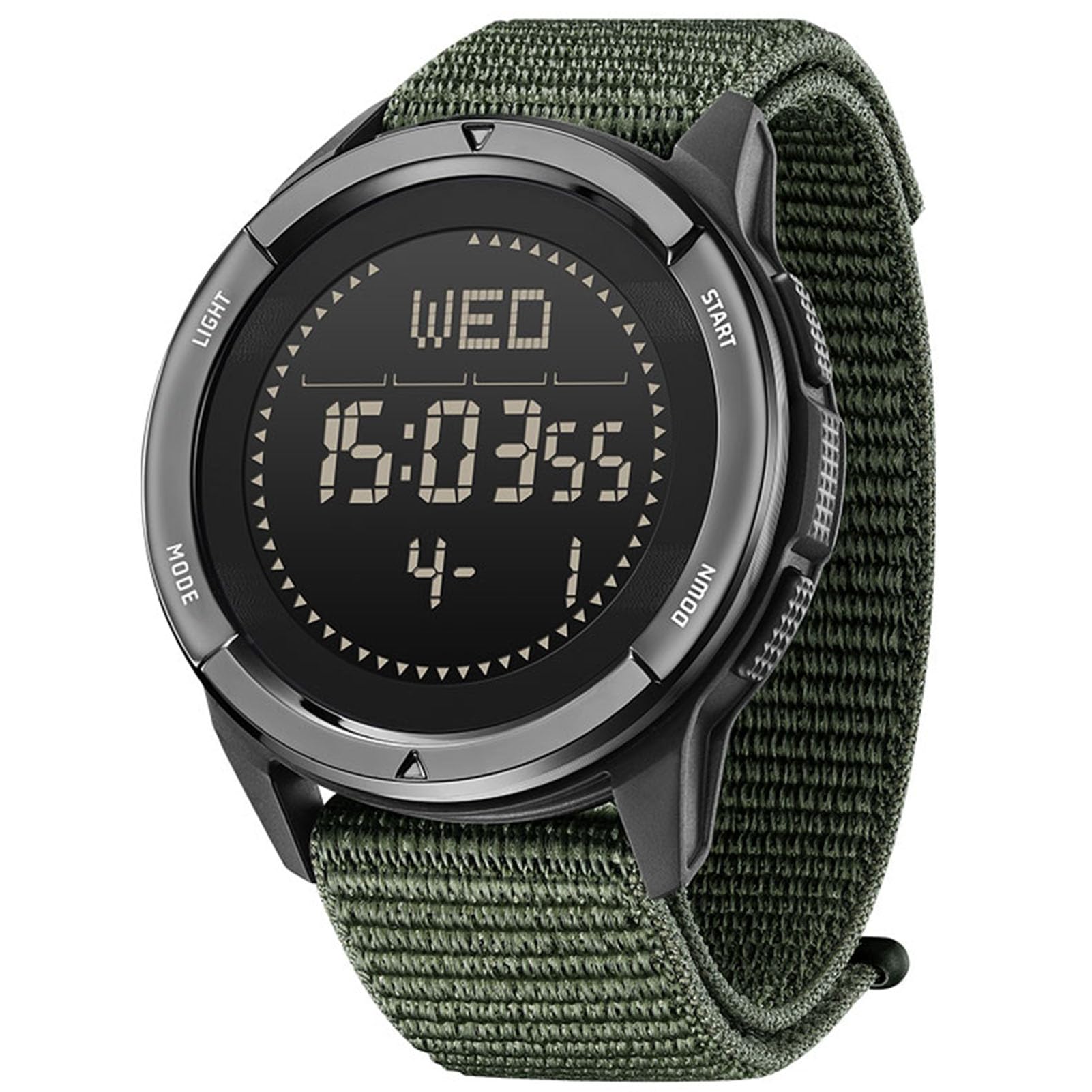 Orologio militare da uomo Commando per uomo, orologio sportivo, calendario, sveglia, cronometro, contapassi, orologio digitale impermeabile 50 ATM, colorato, Verde