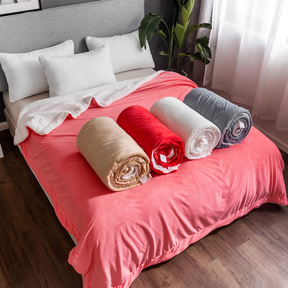 SAIF Strip Super Soft Blanket Faux Fur Shaggy Blanket with Crystal Fleece Stripe Design Fluffy Long Hair Fuzzy Throws for Sofa Couch & Bed Décor (Pink, King (200x240cm))