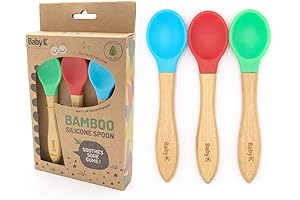 BABY K | Self-Feeding Bamboo Baby Spoons (Red, Blue & Green)