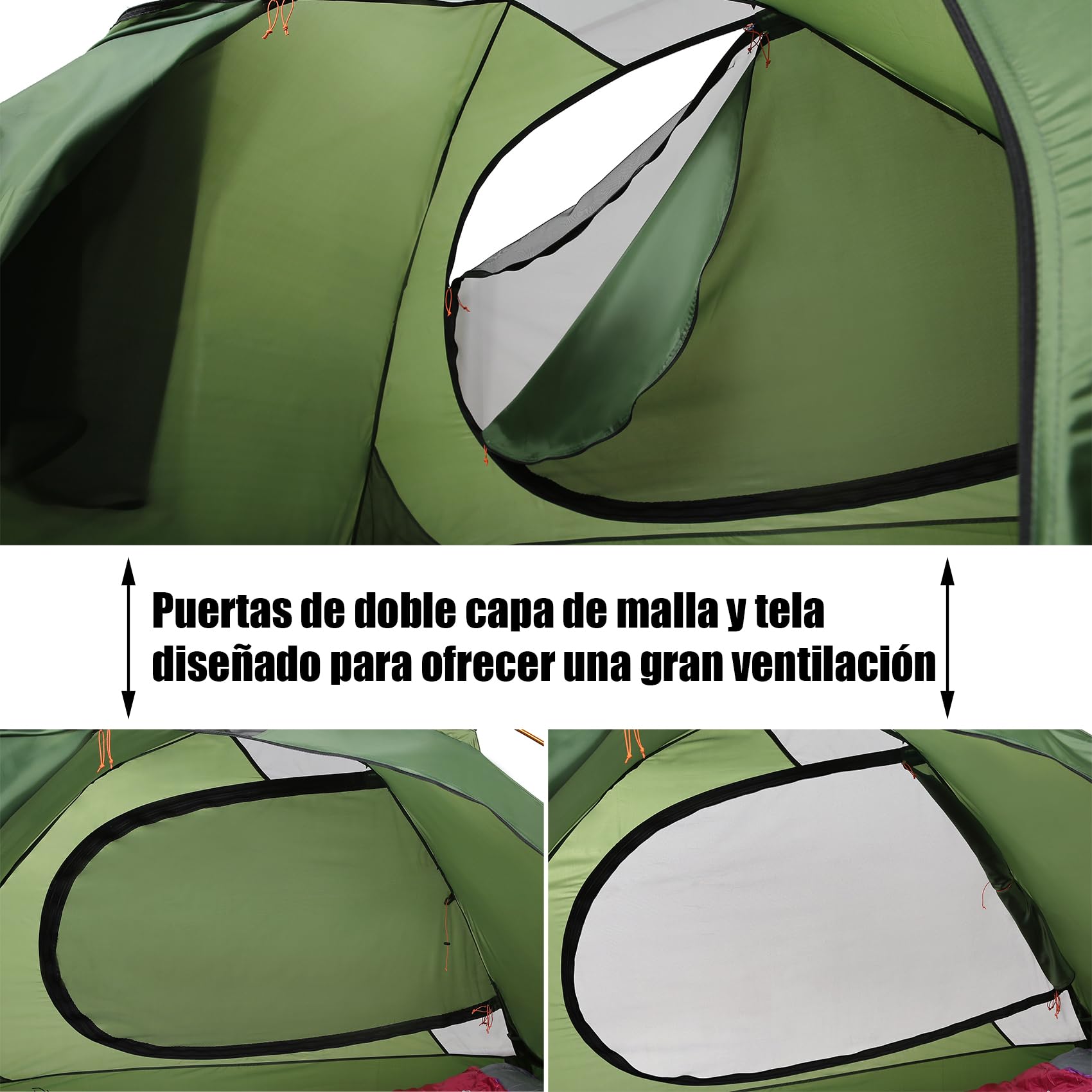 Clostnature Tienda de Campaña 1/2 Personas - Tienda de Campaña para 4 Estaciones para la Familia, Tienda campaña de Montaje rapido, Impermeable, a Prueba de Viento y Ligera