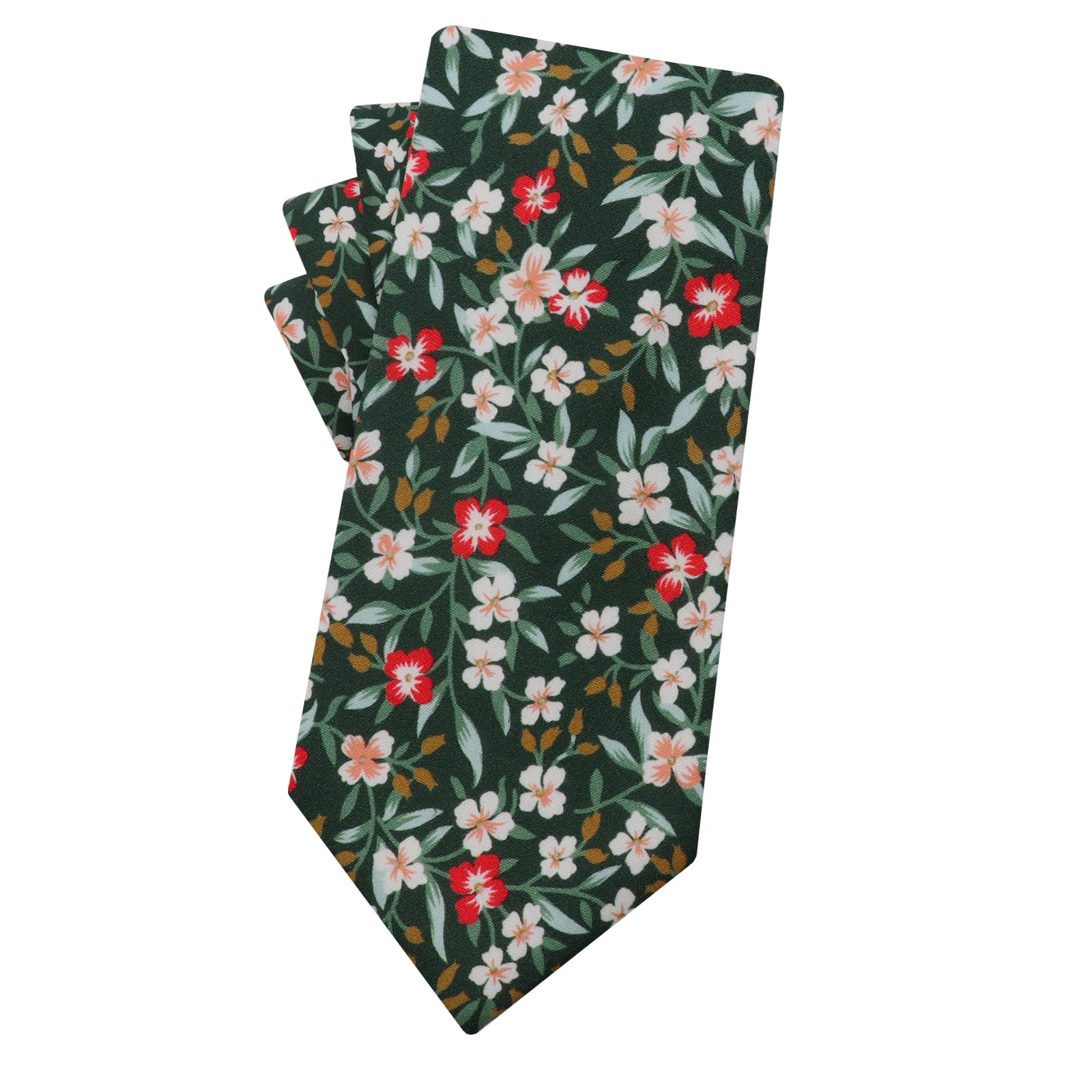 Mantieqingway Men's Cotton Floral Neck Tie 2.56'' Printed Skinny Tie
