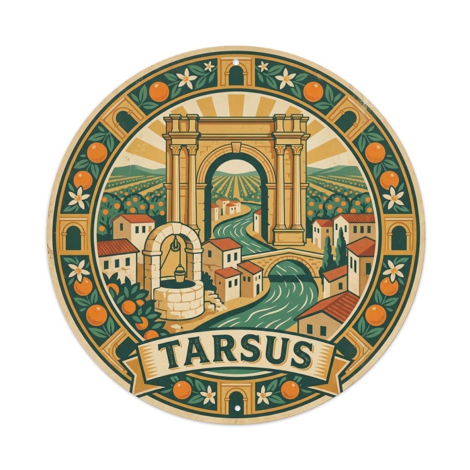 Tarsus Saint Paul Turkey Travel Classic Graphic Metal Tin Sign