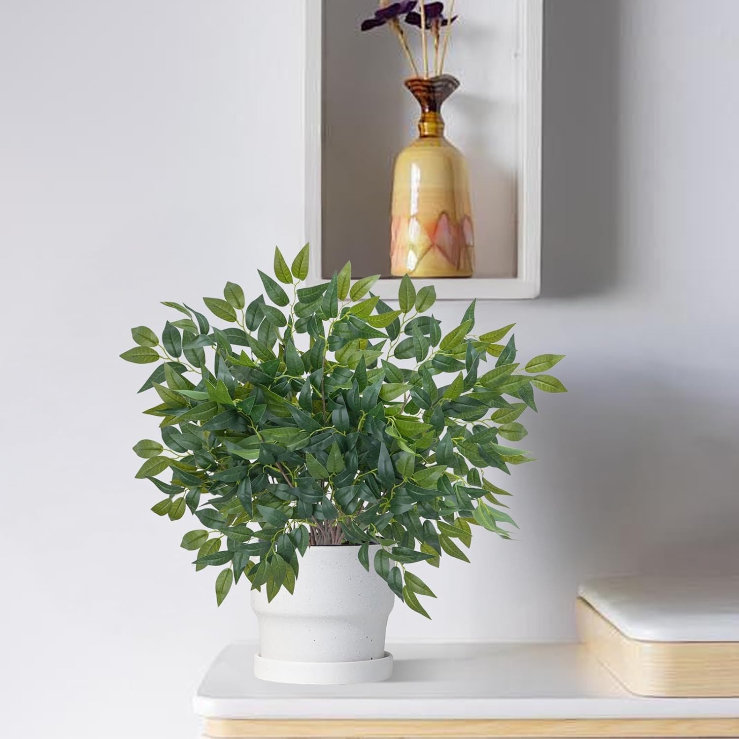 Zythrem 6 Pack Artificial Italian Ruscus Greenery Stems 26" Silk Green Leaves Bulk Faux Greenery Stems Spray for Centerpieces Wedding Arch Flower Bouquet Table Room Wall Decor - Image 9