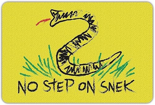 No Step On Snek - Tapete duradero para interiores y exteriores, tapete decorativo para puerta de entrada, patio, garaje, jardín, cocina, puerta,