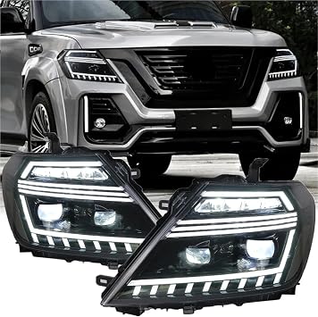 Car Front Lights Compatible With Nissan Patrol Y62 LED Headlight 2012-2019 Headlamp DRL Turn Signal Assembly Automotive Accessories