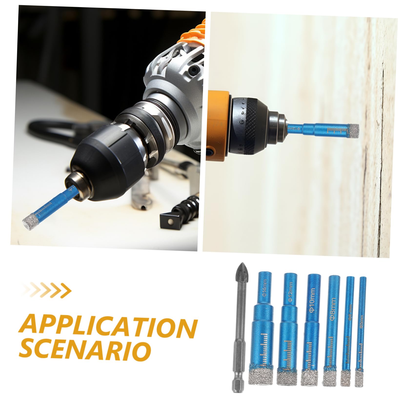 Angoily 5 Set Trapano Kit Attrezzo Tungsteno Nucleo Cacciavite a Cricchetto Macinino Morire Calcestruzzo Trapani Elettrici Carburo Punta Autocentrante Precisione Carotatrice Acciaio