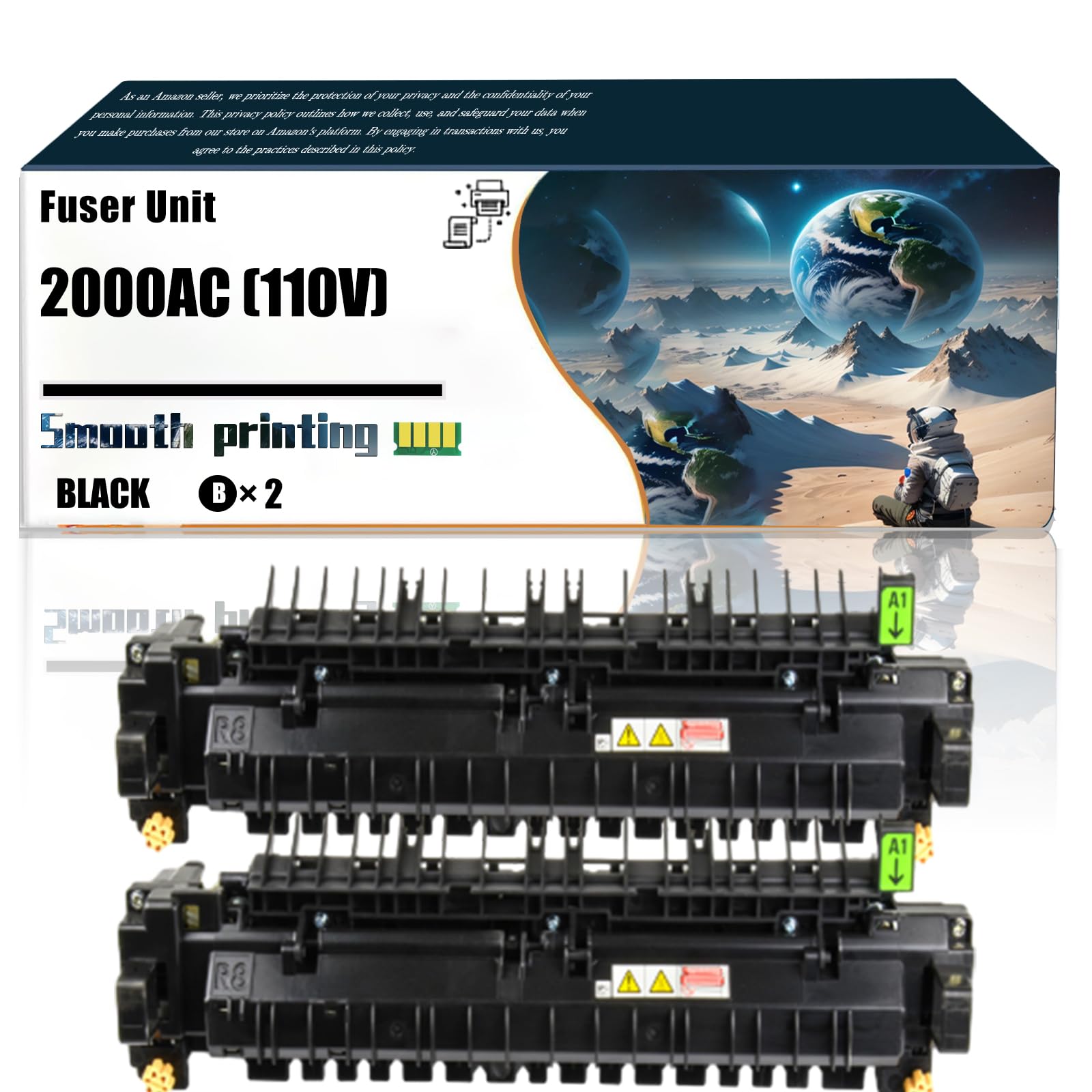 LSSF Replacement Parts Fuser Unit 2000AC (110V) Compatible with Toshiba E Studio 2000AC 2500AC Printers, Contains Chip and Clear Printing (2-Pack Black)