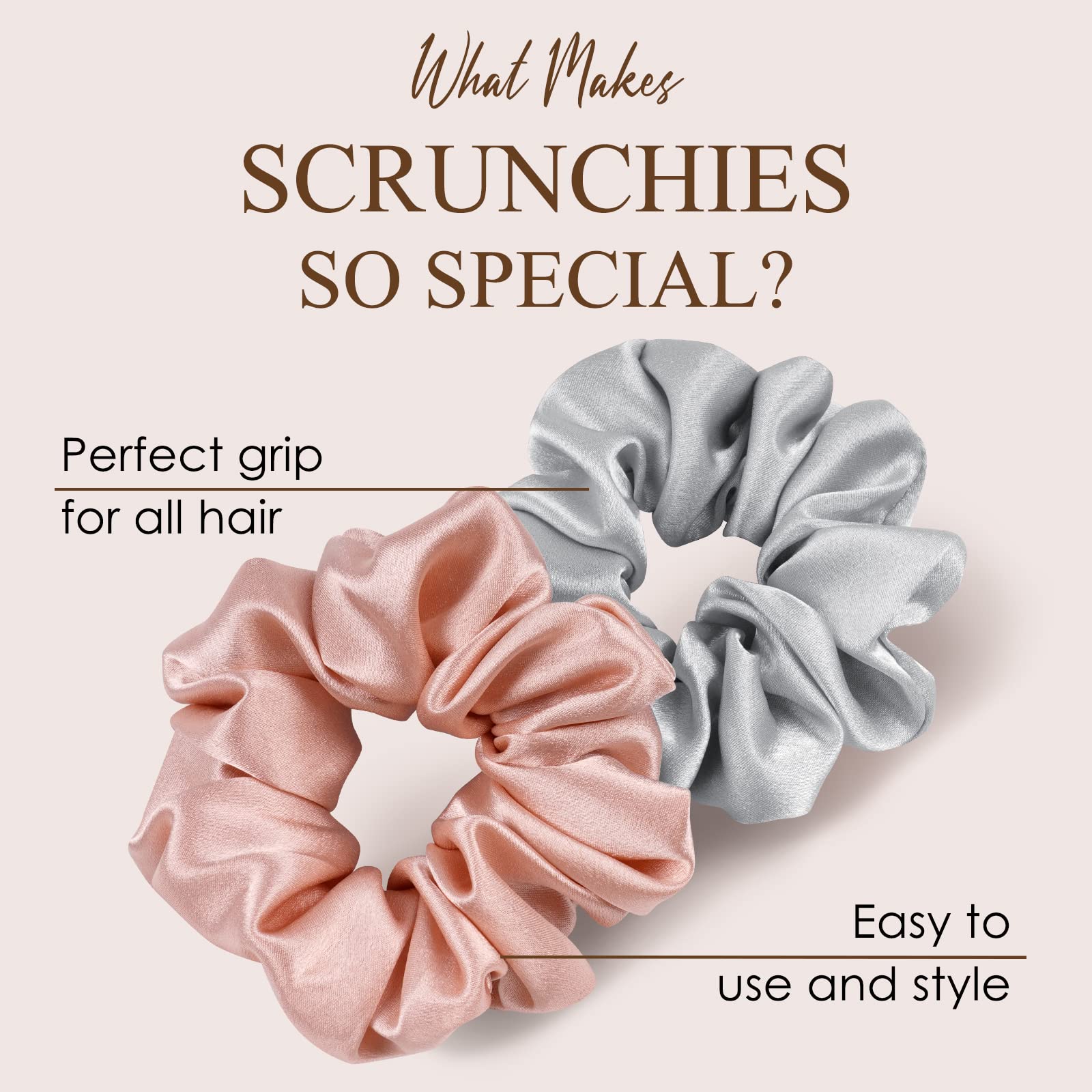 Satin Silk Scrunchies 4 Pack Soft No-Crease Hair Ties for All Hair Types Amazon.com : Kitsch Satin Scrunchies for Women - No Crease  main image 2