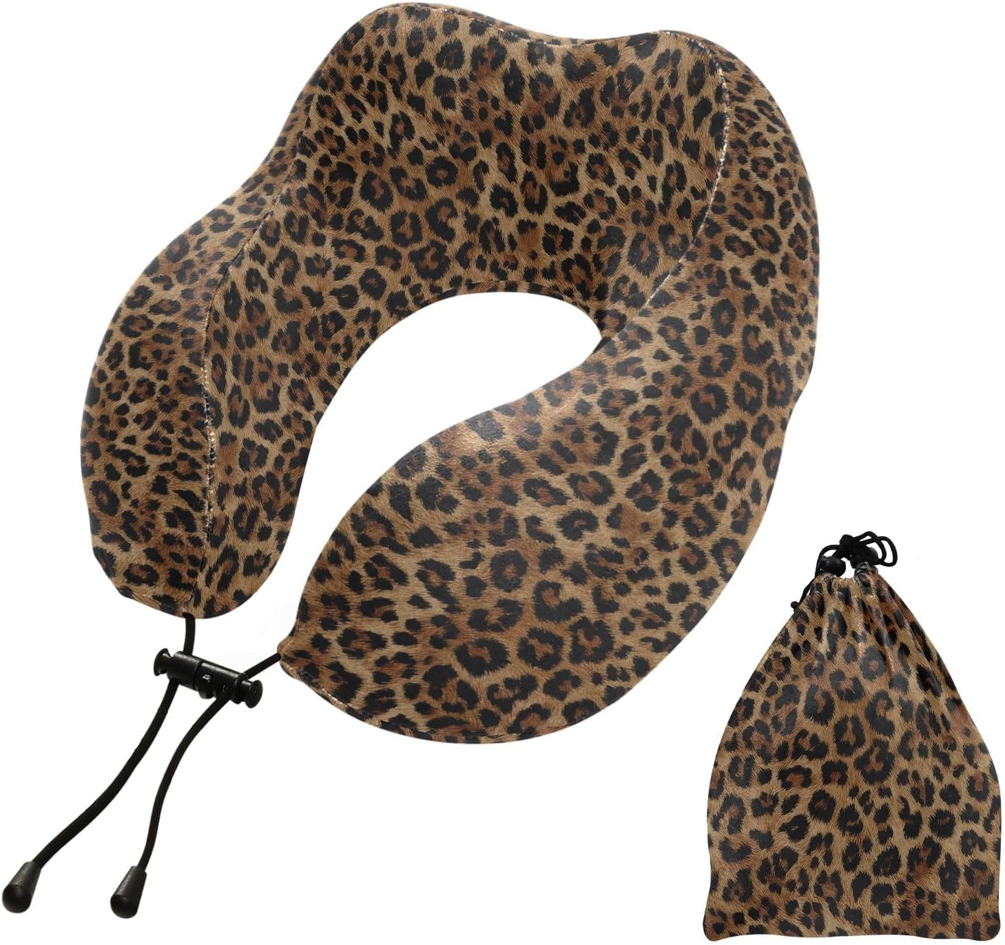 Almohada de Viaje para Cuello Memory Foam Estampado Leopardo