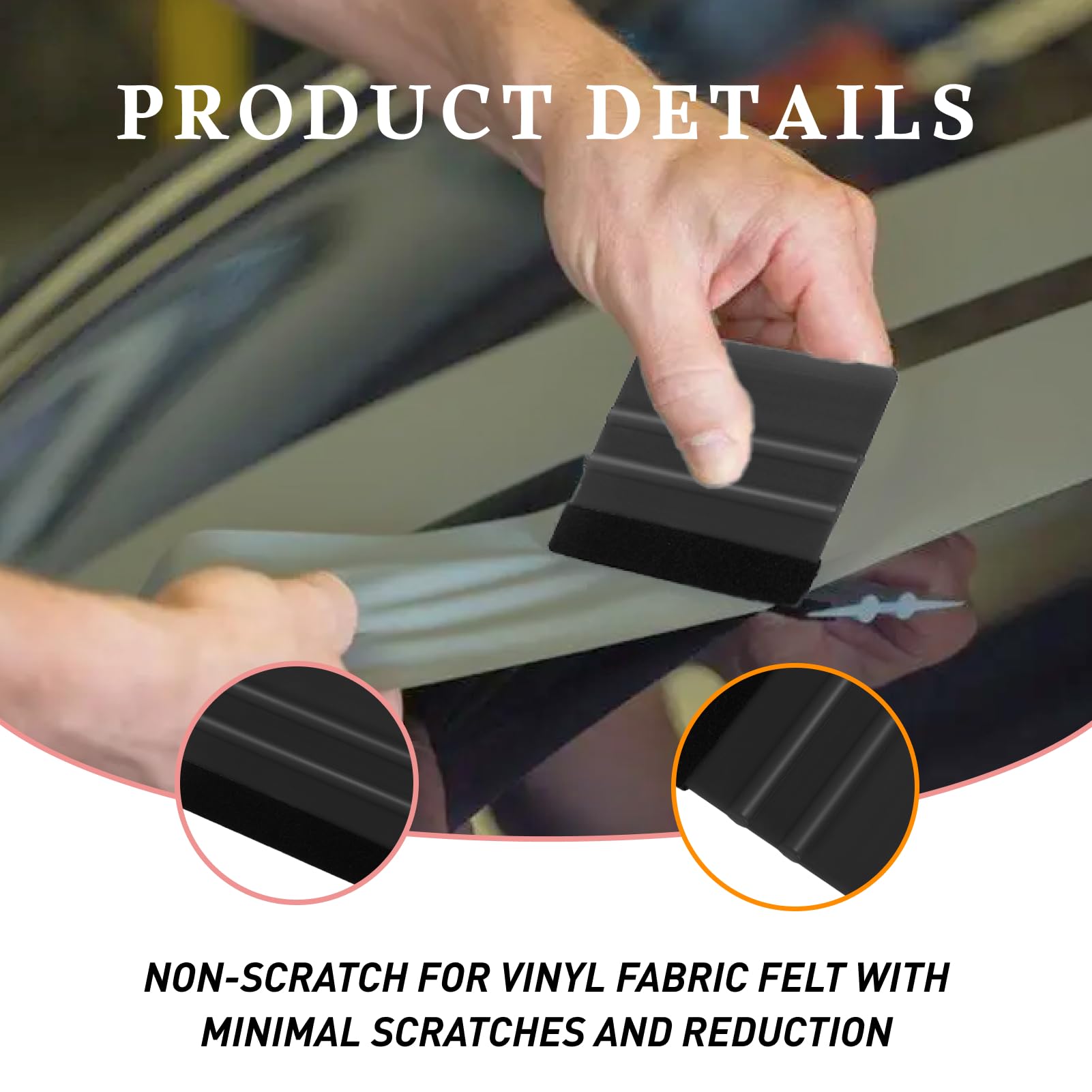 Set di 2 Spatole per Wrapping con Feltro AntiGraffio, Ideali per Applicazione Pellicole Protettive e Wrapping Auto, Compatibili con Vinile e Fibra di Carbonio, Blu, 10x7 cm