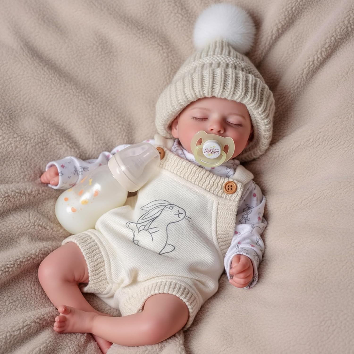 BABESIDE 20 Inches Reborn Baby Doll Girl, Realistic Sleeping Newborn with Cloth Body & Vinyl Limbs, Lifelike Real Life Baby Doll for Kids Ages 3+
