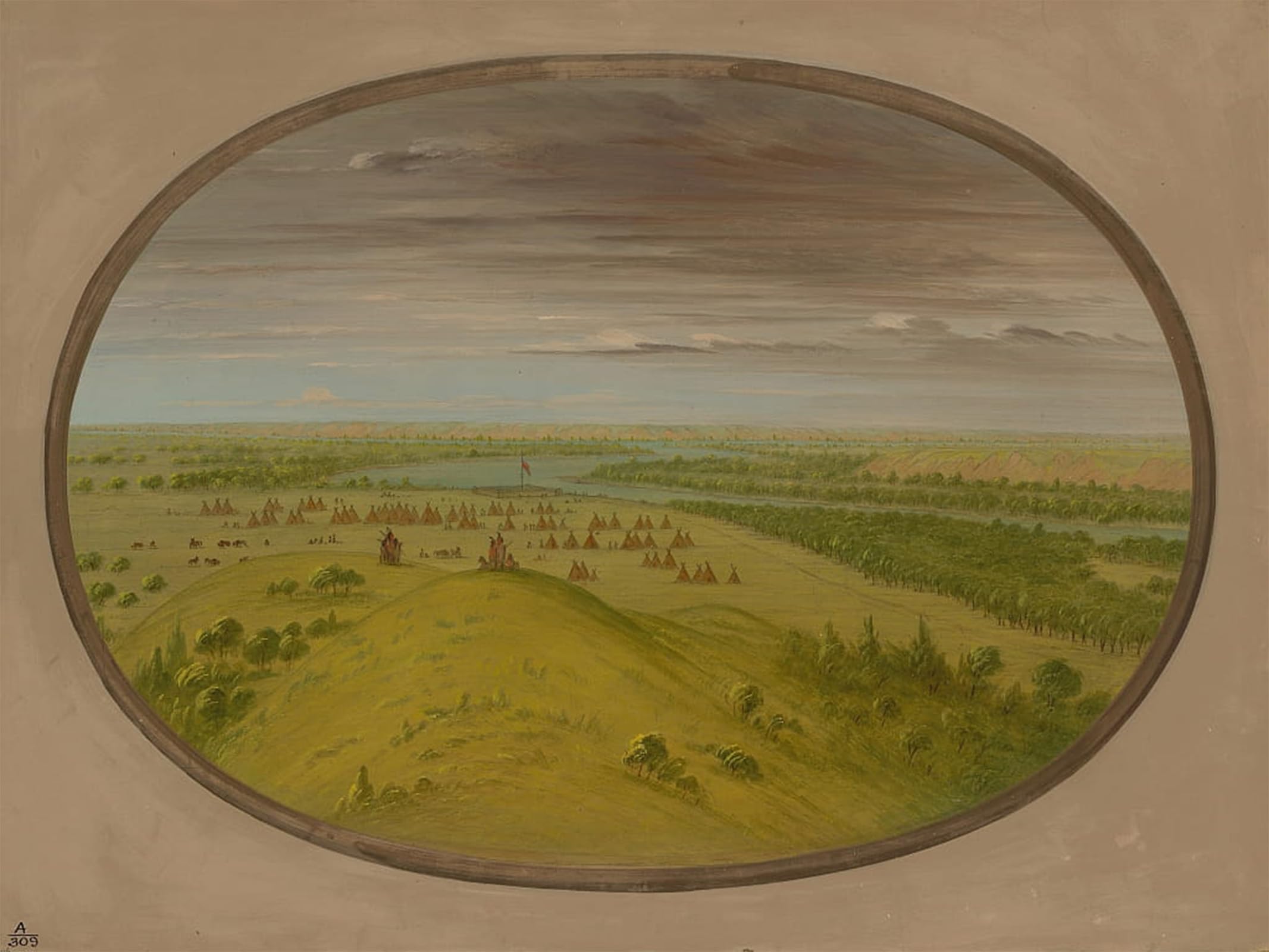 Serendipitp No Frame Abstract Painting Mural Print Picture Wall Decor Painting Fort Union By George Catlin Vintage Wall Artwork For Home Decor 60X90cm