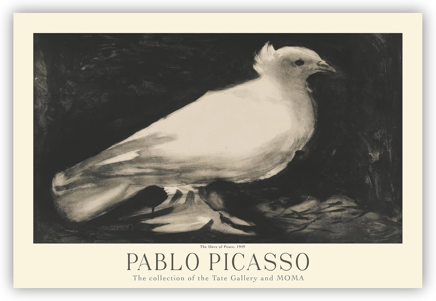 Pablo Picasso Poster Prints, Pablo Picasso Prints Museum Gallery Exhibition Poster, Pablo Picasso Paintings, Pablo Picasso Art Works, Pablo Picasso Prints, Pablo Picasso Exhibition Poster, Vintage Print, Home Wall Art, Office Wall Decor (The Dove of Peace 2, 12x18)