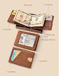 Slim Wallet avec Clip d'argent RFID Blocking Minimalist Bifold Wallet pour hommes En Cuir véritable Porte-cartes de poche avant
