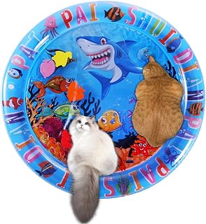 Teksome Alfombrilla de Agua Sensorial para Gatos,Alfombra para Mascotas - Base Refrescante Reforzada Fácil de Limpiar Antideslizante Resistente a Arañazos para Viajes en Coche Camping y Juegos
