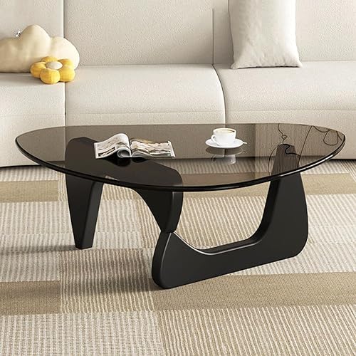 Miniatura 10 de Mesa de centro moderna de vidrio para sala de estar, mesa de centro de mediados de siglo, mesas de café pequeñas, adecuada para dormitorio, sala de