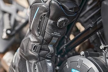 SHIMA STRATO LADY WP, Waterproof Motorcycle Boots for Women - Vented, Reinforced Lightweight Long Biker Riding Boots with ATOP Fast-Closure System, Ankle Protection, Non-slip Sole (Black, 7,5)