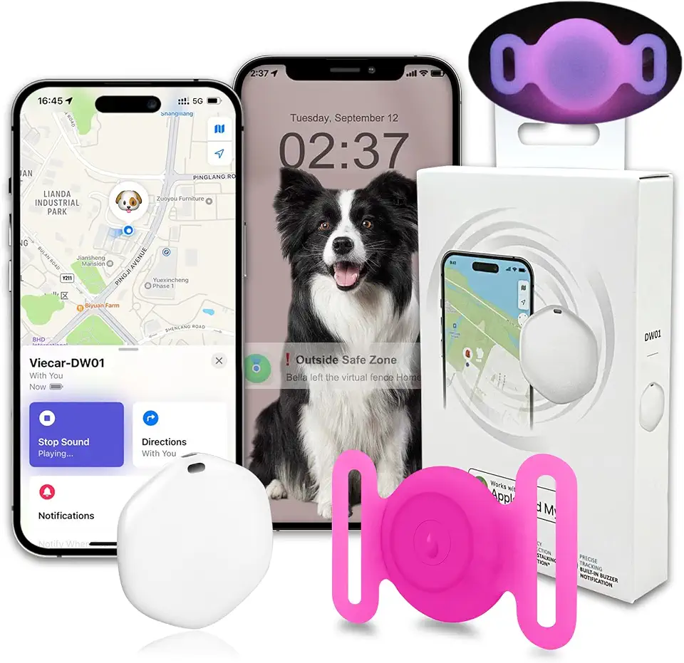 Rastreador Gps Para Cães, Mini Rastreador Gps Para Animais De Estimação Com Capa De Silicone, Rastreador Gps À Prova D'Água Ipx8 Para Crianças, Sem Mensalidade, Compatível Com O Buscar