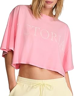 Victoria's Secret Angel Essentials Logo Cotton Oversized Crop Tee (XS-XL)