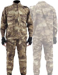 JYNQR Men's Camo Combat Soldier Army Costume Flex Ripstop Tactical Shirt and Pants Sets Camo Uniforms for Army Hunting