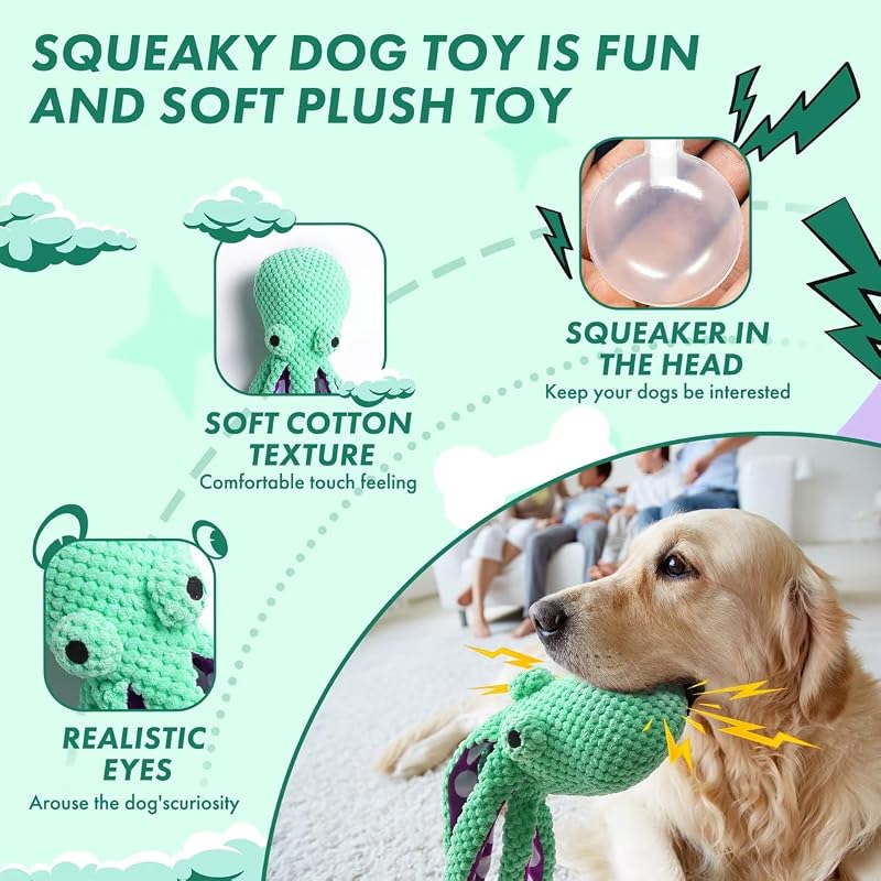 Plush Octopus Dog Toy Bite Resistant InteracPet Plush Toy Cat Dog Voice Octopus Shell Puzzle Toy Bite Resistant Interactive Pet Dog Teeth Cleaning Chew Toy tive Chew Toy