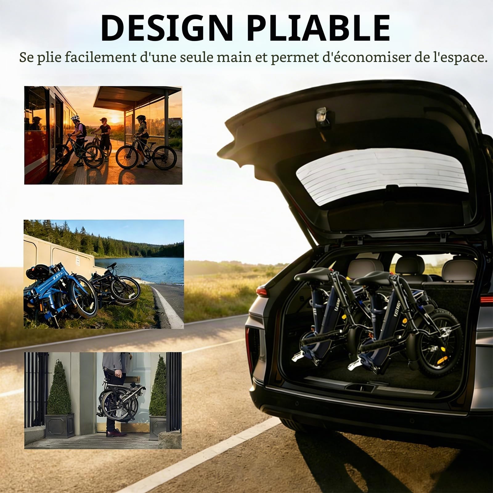 Pédales de vélo pliables en aluminium CNC 9/16 pouces avec réflecteurs, antidérapantes, étanches, large plateforme pour vélo électrique, VTT, vélo de ville