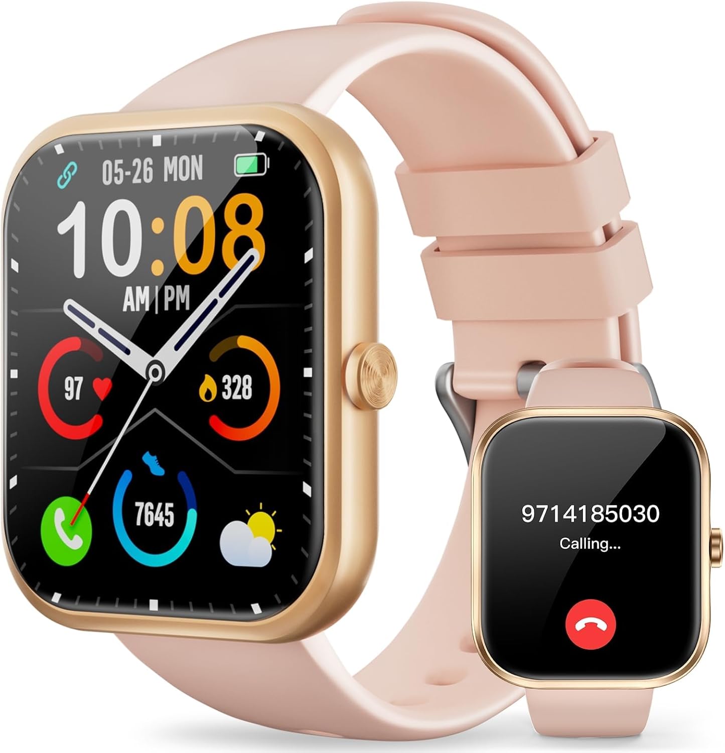 Fitness Tracker (Answer/Make Call)，Smart Watch 24/7 Heart Rate Spo2 Blood Pressure Monitor Sleep Tracker, 120 Sports Modes Pedometer Calorie Step Tracker, Waterproof Activity Tracker for Women Men