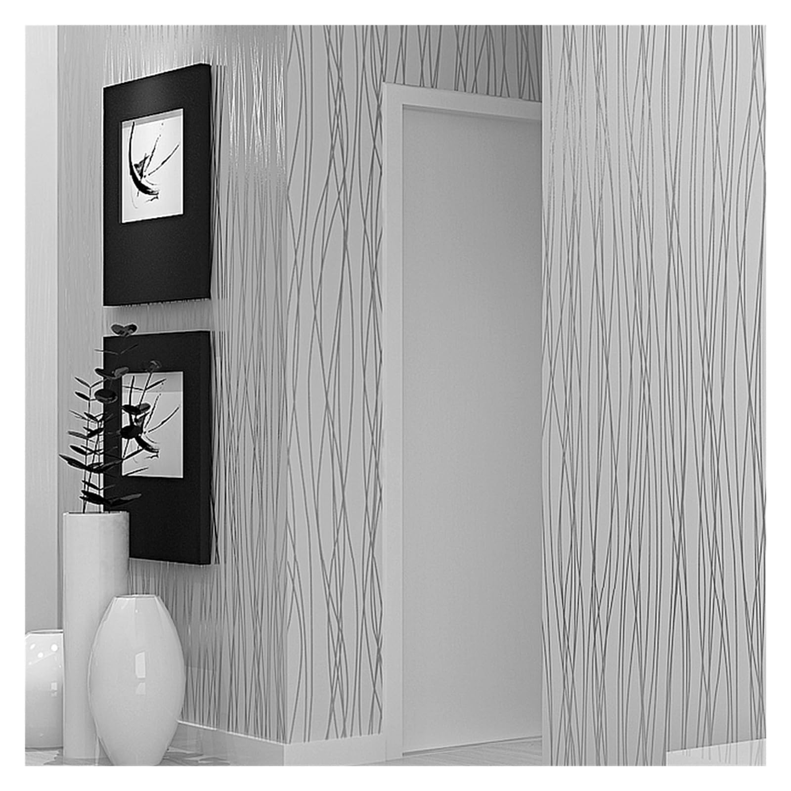 Wwpmnqd Color01 Wallpaper Clearance Solid Color Striped Wallpaper Bedroom Warm Non-Woven Modern Simple Moonlight Forest For Living Room(Color01)