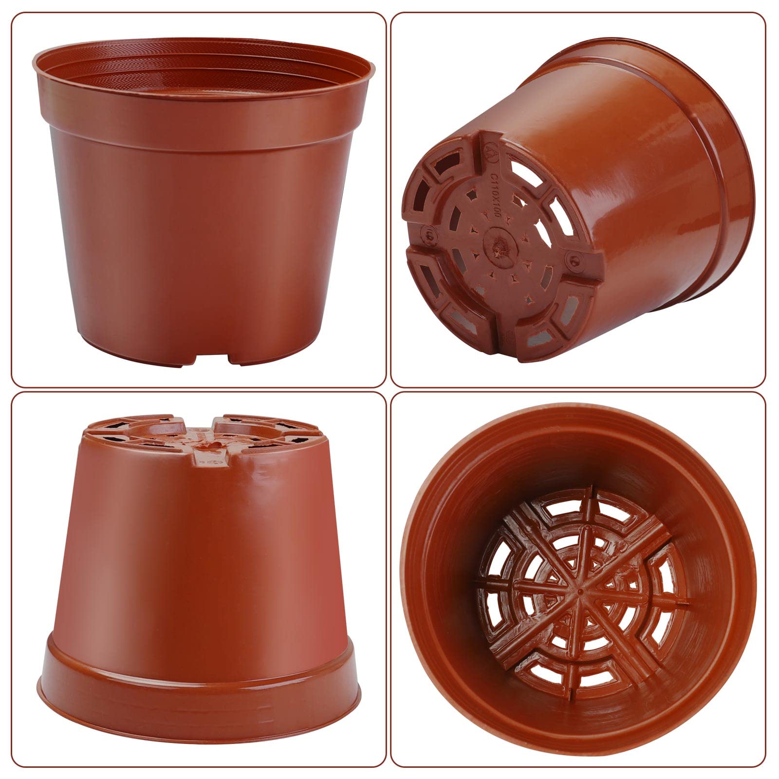 Muzhira Vasi per Semi, 10cm 10pcs Vaso per Piantine, Vasetti Plastica per semi, piantine, Piantine Grasse, Verdure, Giardini/Interni