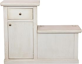 Vicentini arreda Arte Povera Wooden Storage Box with 1 Door, Antique White