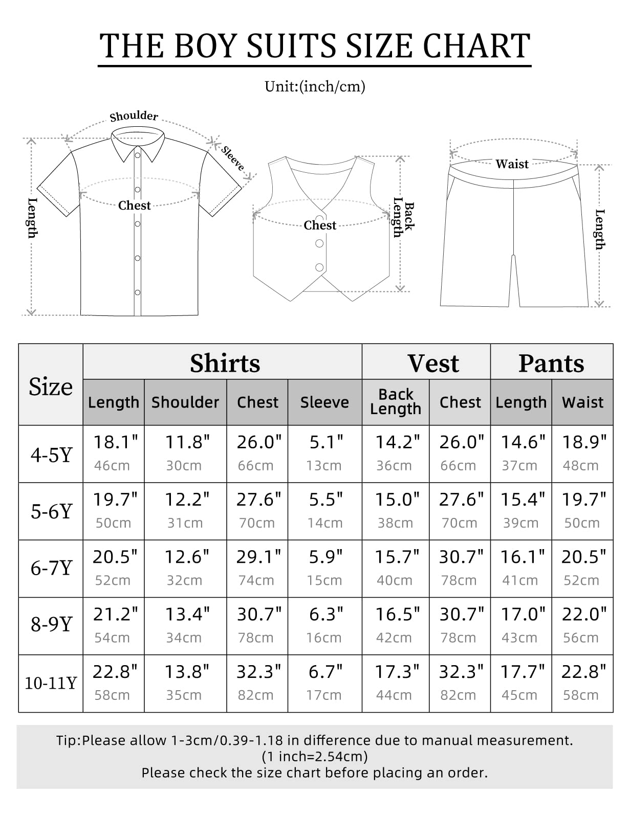 mintgreen 3PCS Ragazzo Gentiluomo Vestito Gilet + Camicia + Pantaloni + Papillon + Quadri Taschino 4-11 Anni