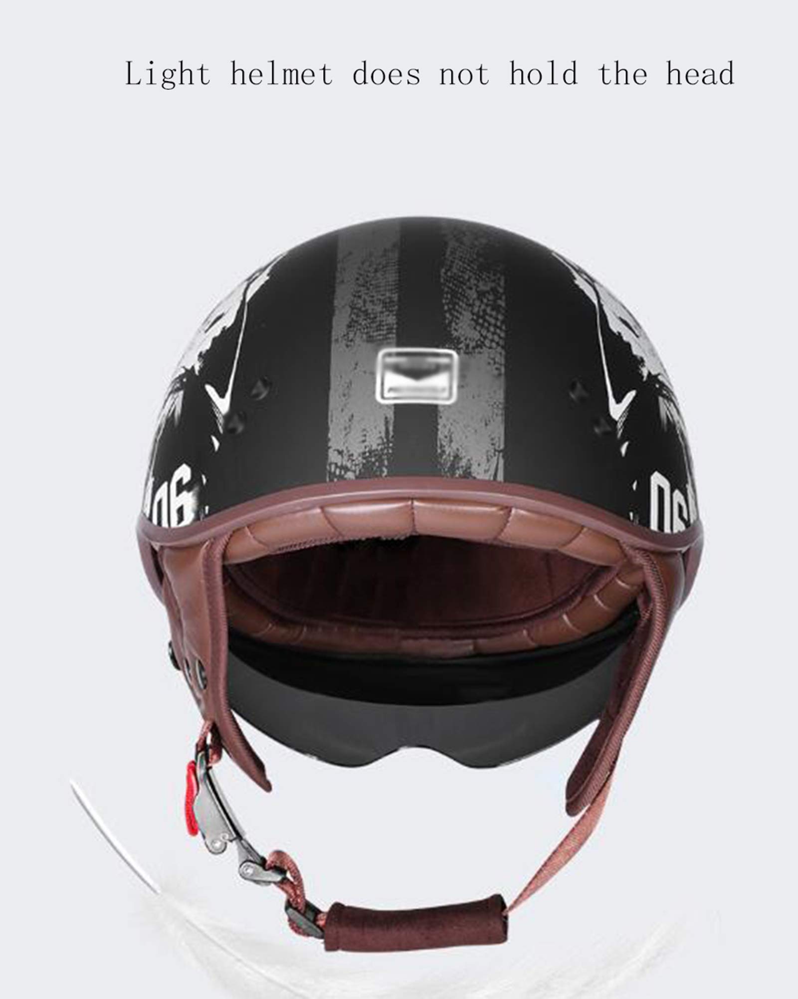 GAOZ Casque Moto Rétro 3/4 Vintage Demi-Casque Hommes Femmes Visage Ouvert ECE Homologué - Style Biker Cruiser Scooter (54-63 Cm)