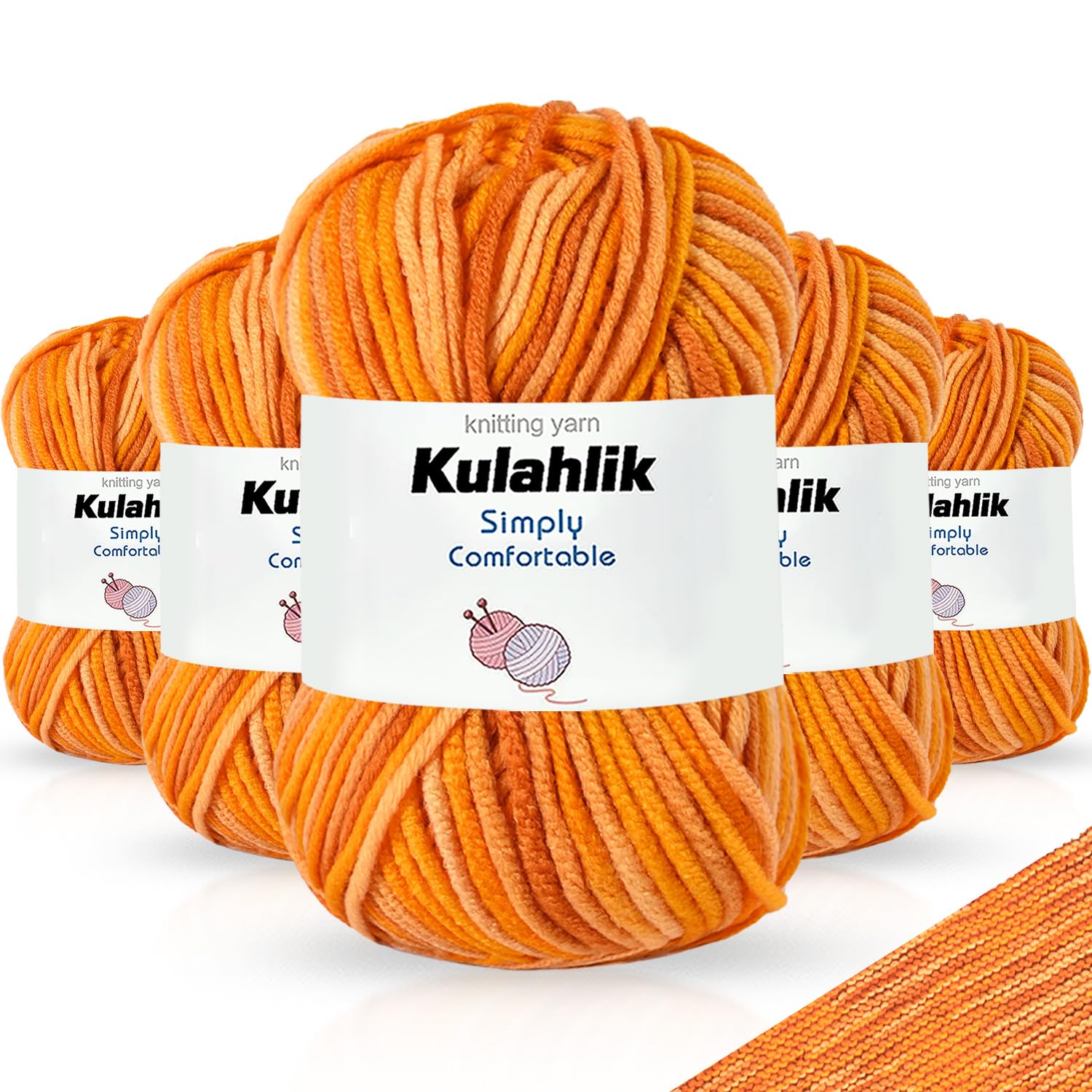 250g(5x50g) Acrylic Yarn for Crochet/Knitting, Colorful Gradient Yarn Thread, 5 Rolls Skeins, Perfect for Any Knitting Crochet and Crafts Mini Project — view 88