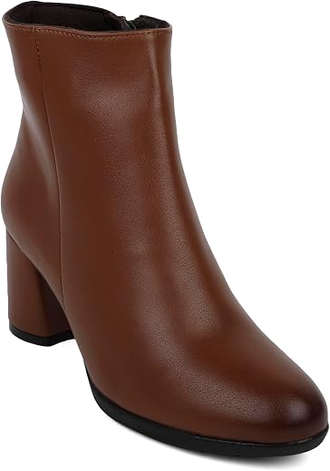ELLE Women's Stylish Ankle Boots with Block Heel