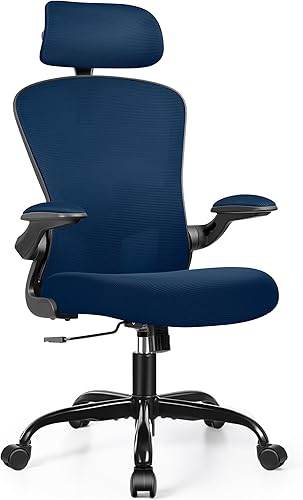Miniatura 8 de FelixKing Silla ergonómica de escritorio de oficina con reposacabezas, ruedas, soporte lumbar ajustable y altura, silla de tareas cómoda giratoria