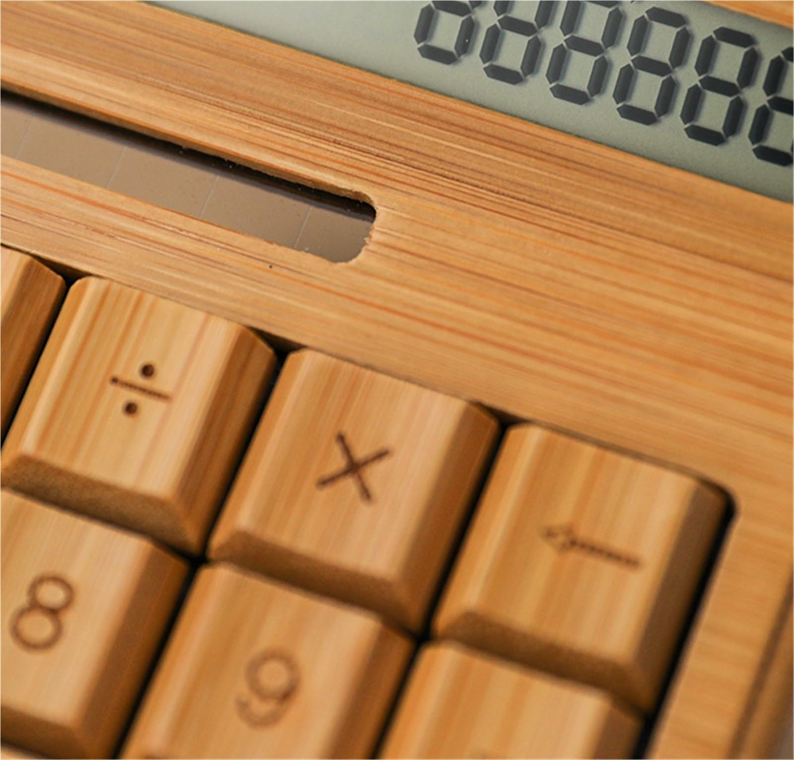 Fourniture Scolaire Calculatrice Multifonctionnelle De Bureau Solaire en Bois Bambou avec Affichage À 12 Chiffres Outils Auxiliaires