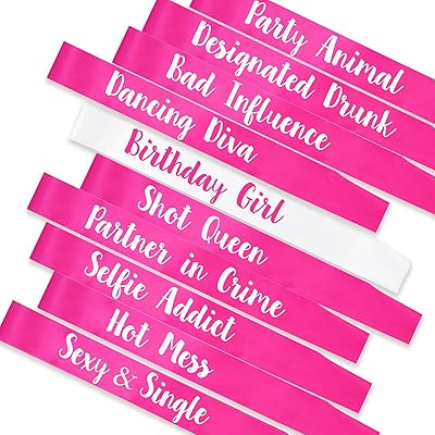 10 Piezas de Sashes de Cumpleaños
